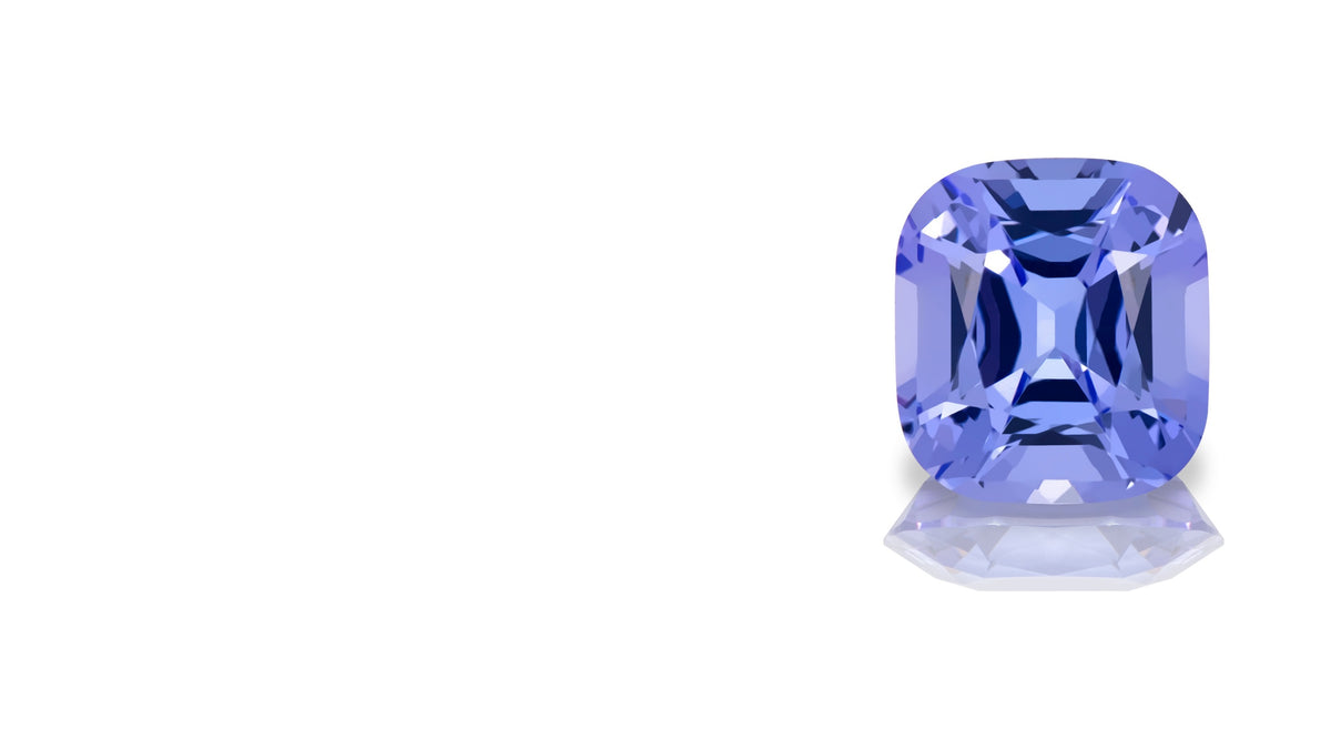 Cushion-cut bluish violet tanzanite, 4.34 carats
