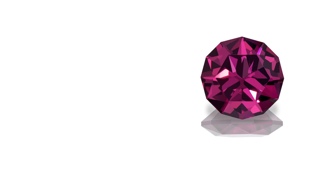 Round-cut reddish purple garnet, 4.60 carats